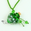 essential oil diffuser necklace empty small glass vial necklace pendants wholesale supplier italian murano glass heart jewelry design C