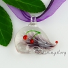 murano glass necklaces hedgehog flowers inside lampwork pendants necklaces with pendants design D