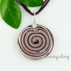 murano glass pendants round silver foil swirled lampwork necklaces with pendants design D