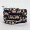 natural stone bead beaded leather wrap bracelets design B