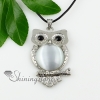 night owl tigereye agate rose quartz amethyst jade semi precious stone necklaces pendants design A