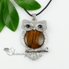 night owl tigereye agate rose quartz amethyst jade semi precious stone necklaces pendants design B