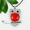 night owl tigereye agate rose quartz amethyst jade semi precious stone necklaces pendants design C