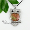 night owl tigereye agate rose quartz amethyst jade semi precious stone necklaces pendants design F