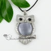 night owl tigereye agate rose quartz amethyst jade semi precious stone necklaces pendants design H