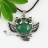 night owl tiger's eye rose quartz amethyst glass opal jade agate natural semi precious stone necklaces pendants design D