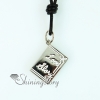 oblong genuine leather locket necklaces with pendants design A