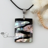 oblong patchwork sea water rainbow abalone penguin black oyster shell mother of pearl necklaces pendants design A