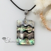 oblong patchwork sea water rainbow abalone penguin black oyster shell mother of pearl necklaces pendants design B