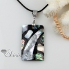 oblong patchwork sea water rainbow abalone penguin black oyster shell mother of pearl necklaces pendants design C