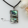 oblong patchwork sea water rainbow abalone white black pink oyster shell mother of pearl necklaces pendants design A