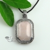 oblong tiger's-eye rose quartz jade natural semi precious stone necklaces pendants design C