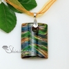 oblong with lines silver foil lampwork murano italian venetian handmade glass necklaces pendants yellow