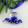 octopus with flowers inside itailian lampwork murano glass necklaces pendants design F