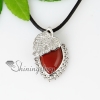 olive leaf semi precious stone tiger's-eye jasper rose quartz amethyst necklaces pendants design E
