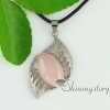 olive rose quartz semi precious stone openwork necklaces with pendants design A