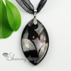 olive silver foil lampwork murano glass necklaces pendants design F