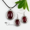 oval amethyst agate necklaces pendants and dangle earrings jewelry sets design B