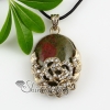 oval flower leaf rose quartz glass opal jade agate semi precious stone rhinestone necklaces pendants design B