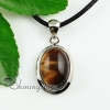 oval glass opal amethyst jasper jasper rose quartz tiger's eye natural semi precious stone pendant necklaces design B