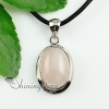 oval glass opal amethyst jasper jasper rose quartz tiger's eye natural semi precious stone pendant necklaces design D