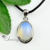 oval glass opal amethyst jasper jasper rose quartz tiger's eye natural semi precious stone pendant necklaces design F