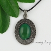 oval glass opal amethyst rose quartz jade agate semi precious stone openwork necklaces with pendants design E