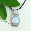 oval glass opal turquoise rose quartz amethyst tiger's-eye natural semi precious stone necklaces pendants design E