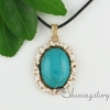 oval glass opal turquoise tiger's-eye amethyst rose quartz agate semi precious stone necklaces with pendants design F