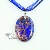 oval glitter murano lampwork glass venetian necklaces pendants design E