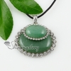 oval jade opal tigereye agate rose quartz semi precious stone necklaces pendants design A