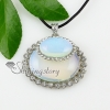 oval jade opal tigereye agate rose quartz semi precious stone necklaces pendants design B