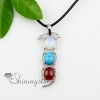oval leaf glass opal turquoise agate amethyst tigereye semi precious stone necklaces pendants design A
