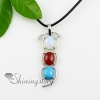 oval leaf glass opal turquoise agate amethyst tigereye semi precious stone necklaces pendants design B