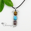 oval leaf glass opal turquoise agate amethyst tigereye semi precious stone necklaces pendants design D