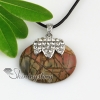oval leaf tiger's eye rose quartz glass opal jade agate natural semi precious stone rhinestone necklaces pendants design I