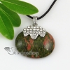 oval leaf tiger's eye rose quartz glass opal jade agate natural semi precious stone rhinestone necklaces pendants design J
