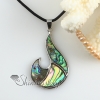 oval moon rainbow abalone seashell mother of pearl oyster sea shell pendant necklaces design B