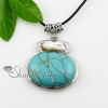 oval oblong agate turquoise tigereye glass opal semi precious stone freshwater pearl necklaces pendants design B