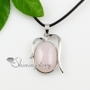 oval opal jade amethyst rose quartz tigereye semi precious stone necklaces pendants design D