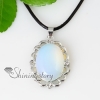 oval openwork semi precious stone jade glass opal necklaces pendantsjewelry design D