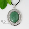 oval openwork semi precious stone rose quartz jade glass opal necklaces pendants design C