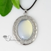 oval openwork semi precious stone rose quartz jade glass opal necklaces pendants design D