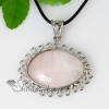 oval openwork semi precious stone tiger's-eye amethyst glass opal rose quartz necklaces pendants design D