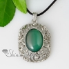 oval openwork semi precious stone turquoise jade amethyst rose quartz necklaces pendants design B