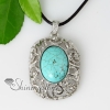 oval openwork semi precious stone turquoise jade amethyst rose quartz necklaces pendants design A