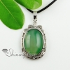 oval openwork tiger's eye glass opal jade turquoise natural semi precious stone necklaces pendants design A