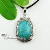 oval openwork tiger's eye glass opal jade turquoise natural semi precious stone necklaces pendants design B