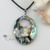 oval patchwork sea water rainbow abalone black oyster shell mother of pearl necklaces pendants design B