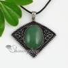 oval rhombus amethyst glass opal agate jade natural semi precious stone necklaces pendants design C